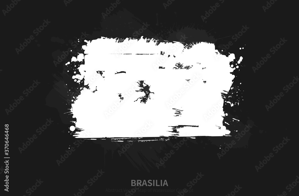 Vector Map of Watercolor Concepts in brasilia, barzil.
