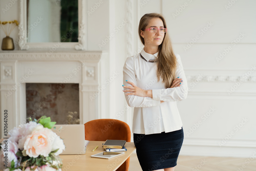 young woman in the living room young woman in the living room