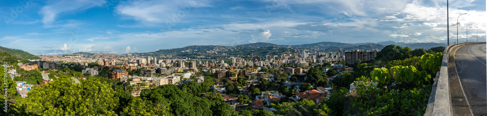 Panoramic shot of the City of Caracas during a Beautiful afternoon, as seen from the Cota Mil
