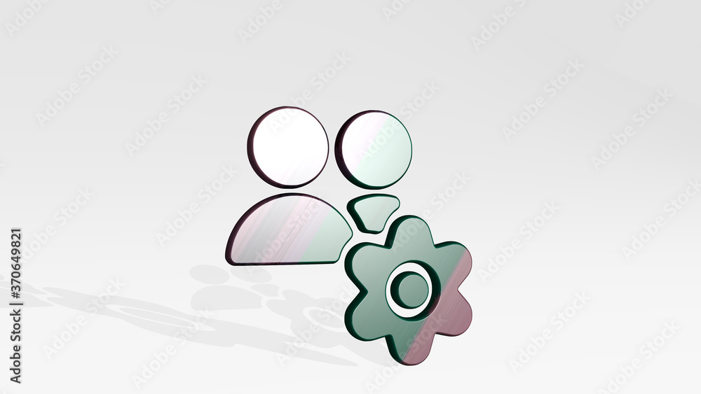 multiple actions setting 3D icon standing on the floor. 3D illustration. background and abstract multiple actions setting 3D icon standing on the floor. 3D illustration. background and abstract