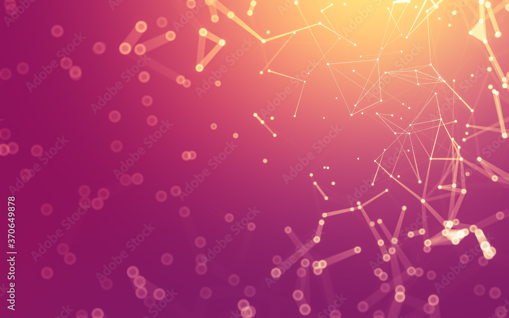 Abstract background. Molecules technology with polygonal shapes, connecting dots and lines. Connection structure. Big data visualization. Abstract background. Molecules technology with polygonal shapes, connecting dots and lines. Connection structure. Big data visualization.