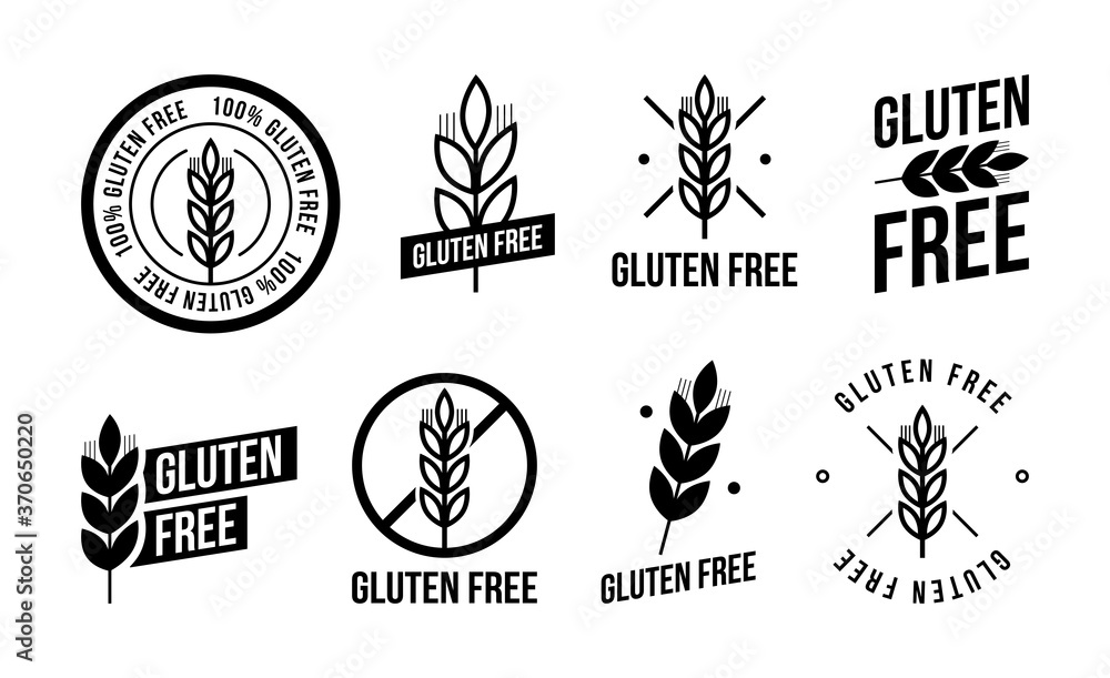 Fototapeta premium Collection gluten free seals. Various black and white designs, can be used as stamps, seals, badges, for packaging etc.