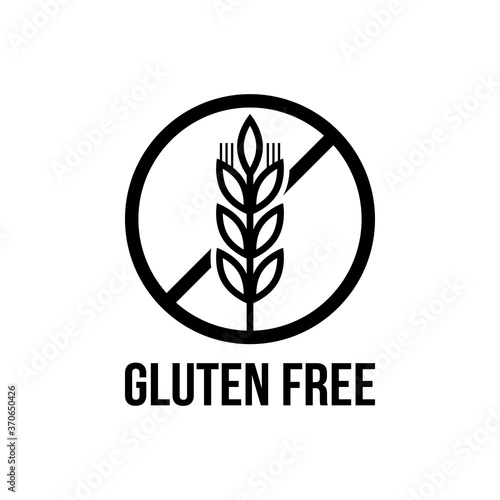Gluten free seals. Black and white design, can be used as stamp, seal, badge, for packaging etc.