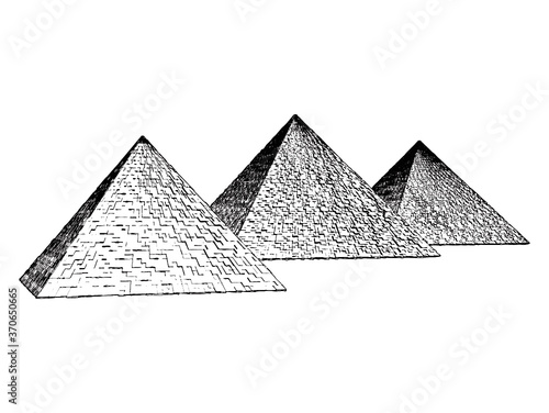 Structure Construction Of The Egyptian Pyramids In Giza Vector. 