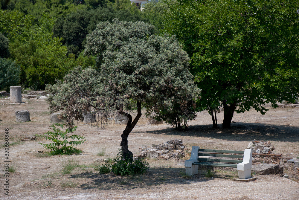 Athens, Greece, August 2020: The Ancient Agora of Athens during the coronavirus period Athens, Greece, August 2020: The Ancient Agora of Athens during the coronavirus period