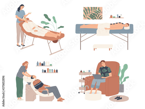 People receive wellness services in the health resort