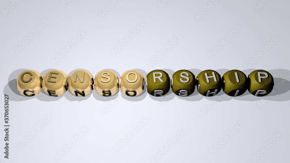 combination of CENSORSHIP built by cubic letters from the top perspective, excellent for the concept presentation. illustration and background combination of CENSORSHIP built by cubic letters from the top perspective, excellent for the concept presentation. illustration and background