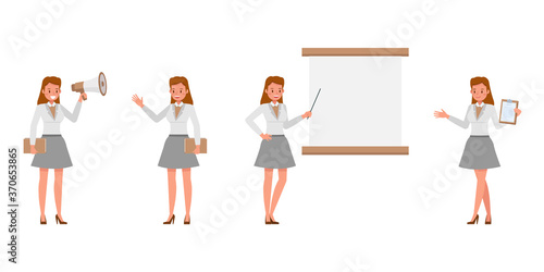 Teacher woman character vector design. Presentation in various action. no3
