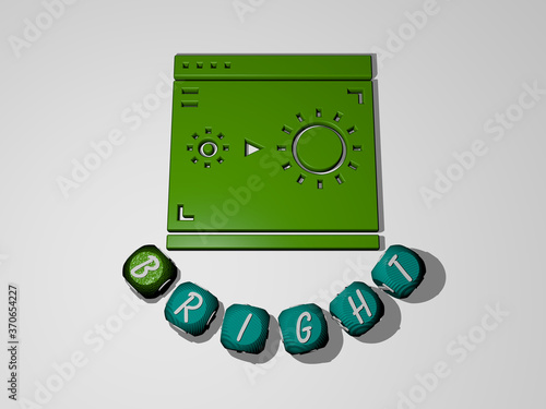 bright text around the 3D icon. 3D illustration. background and abstract