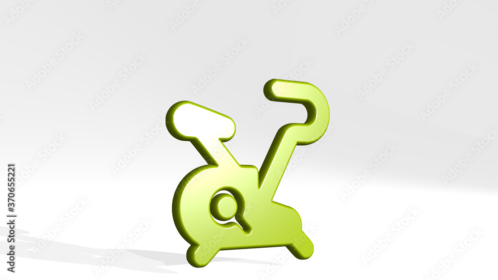 fitness bicycle 3D icon casting shadow. 3D illustration. exercise and woman fitness bicycle 3D icon casting shadow. 3D illustration. exercise and woman
