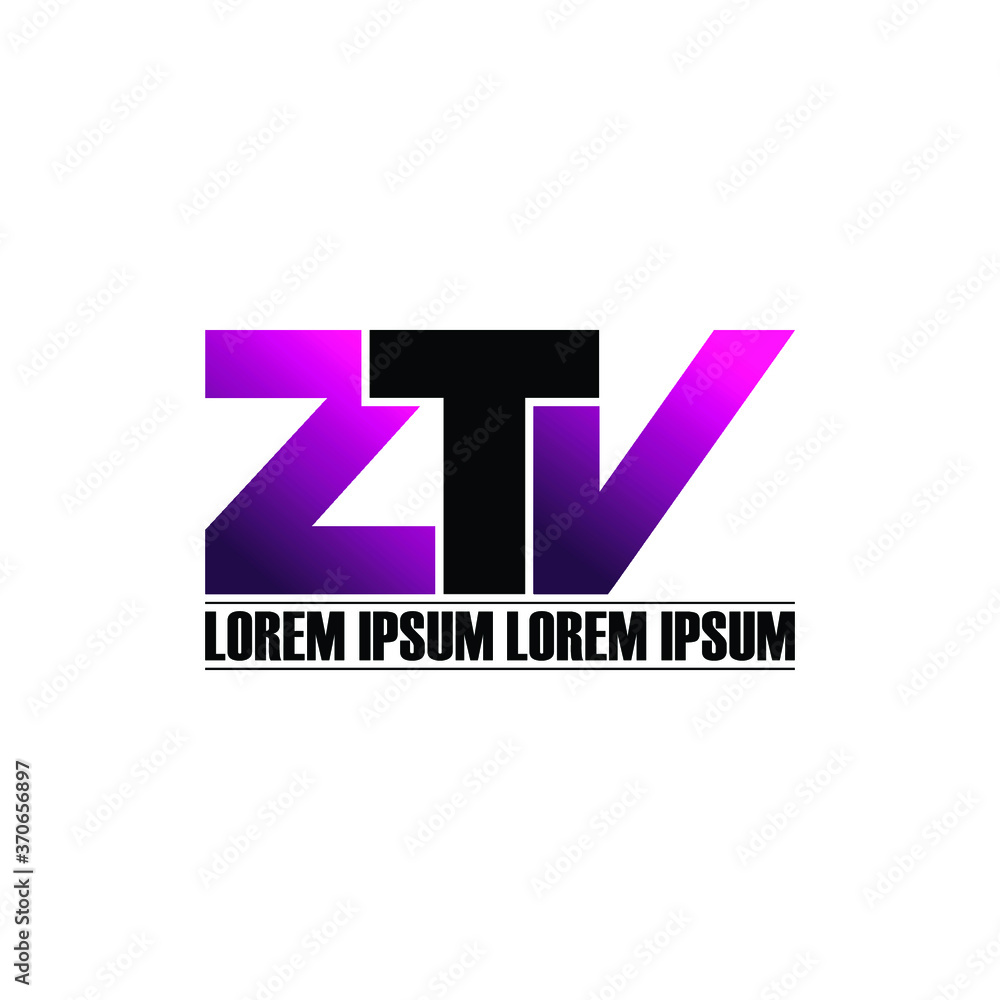 Obraz premium Letter ZTV simple logo design