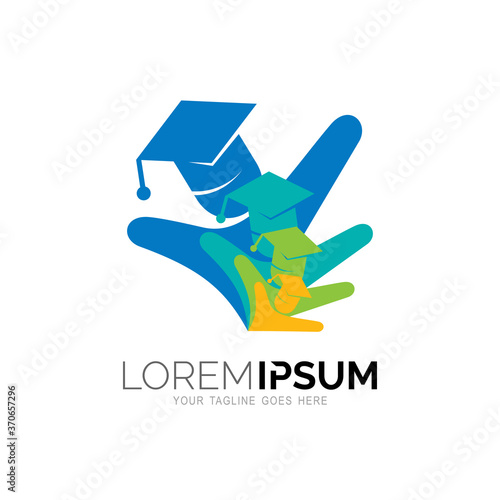 Education logo template, Student symbol illustration design