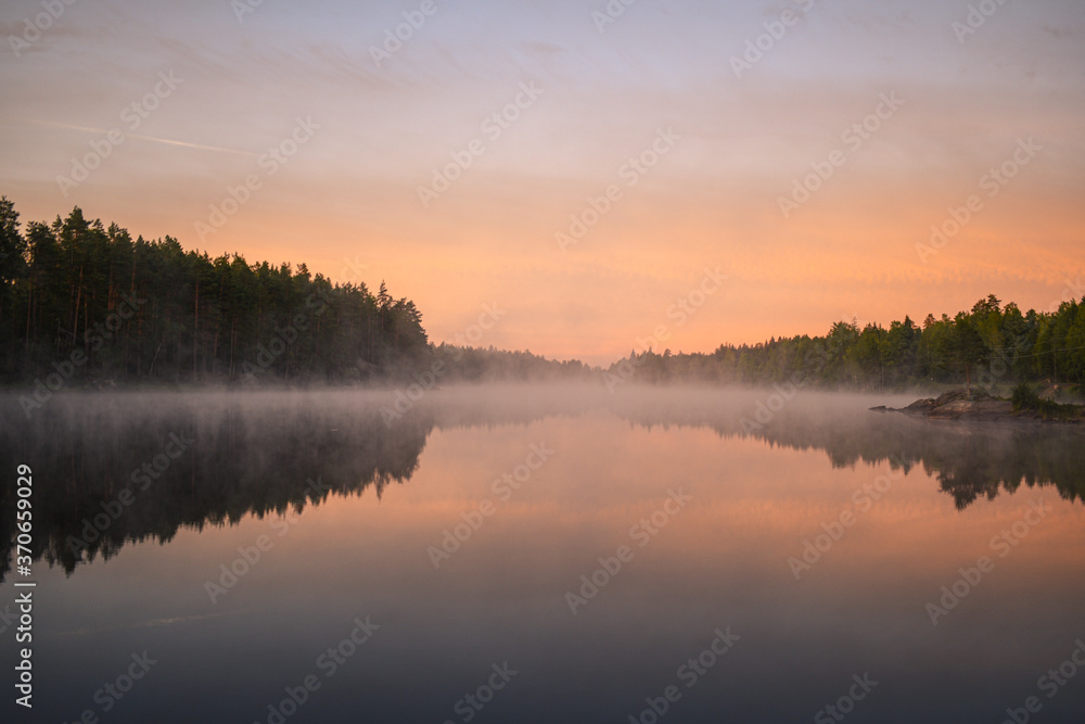 Fototapeta premium sunrise over the river