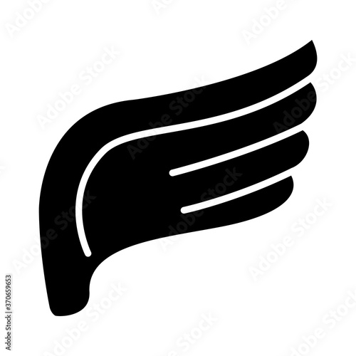 elliptical wing icon, silhouette style