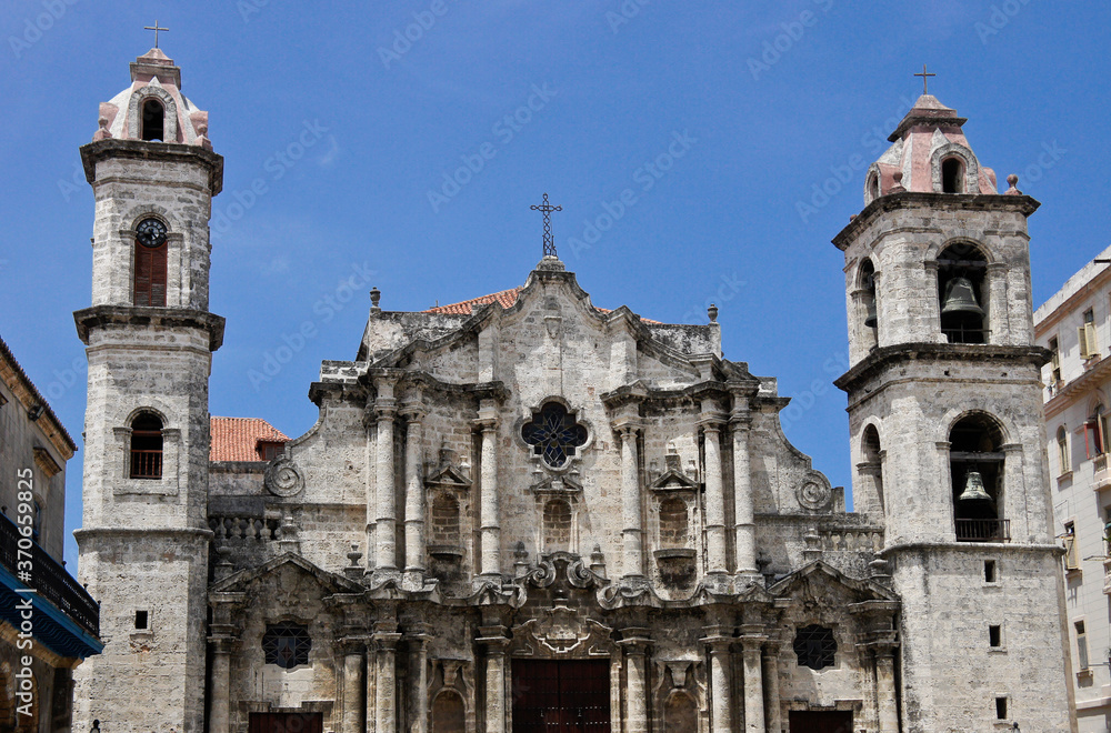 Baroque Catedral de San Cristobal de La Habana on Plaza de la Catedral, Old Havana, Havana, Cuba