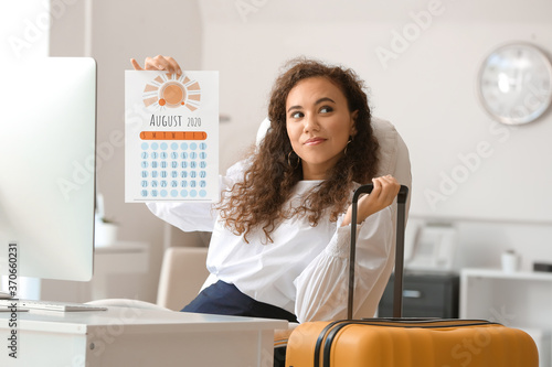 Businesswoman with calendar...