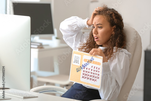 Troubled businesswoman with...