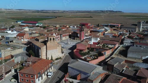 Valladolid. Village of Villalar de los Comuneros. Spain. Aerial Drone Footage photo