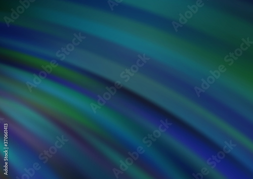 Dark BLUE vector template with bent ribbons.