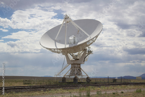 large radio telescope observing the universe using radio waves at the Very Large Array, Socorro NM