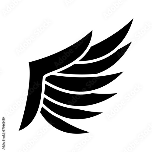 tribal wing icon, silhouette style