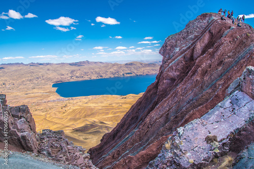 Pallay Punchu del Apu Tacllo, Montaña de Colores, Cusco - Peru. photo