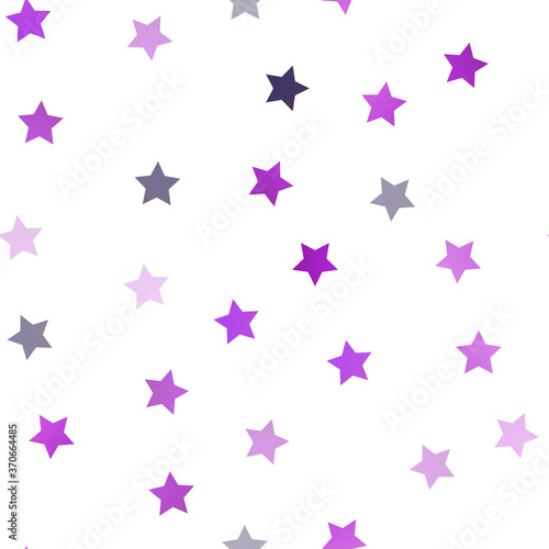 Dark Purple vector seamless background with colored stars.