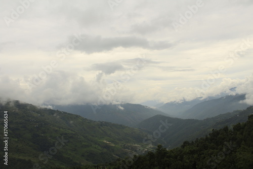 beautiful view of hill area with cloudy sky in the local village
