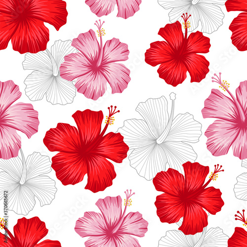 Floral seamless pattern with leaves. tropical background 