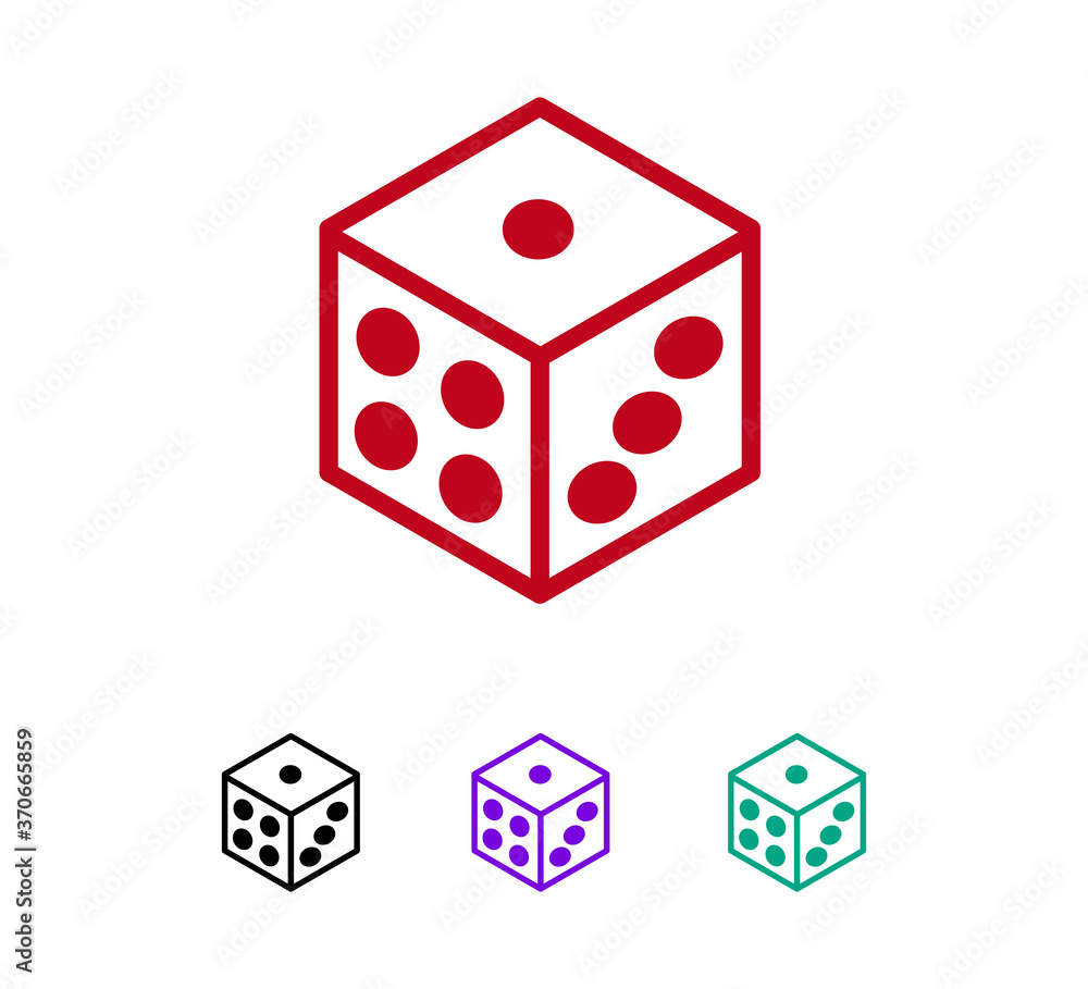 Dice icon vector logo design template flat style Dice icon vector logo design template flat style