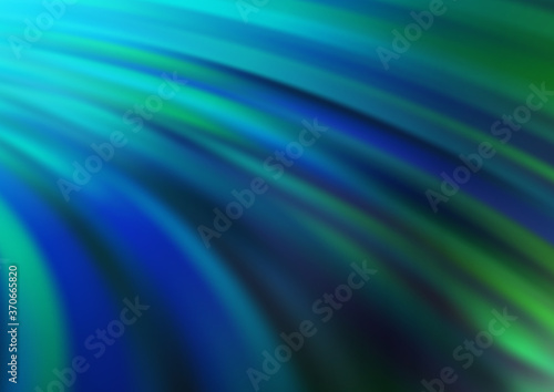 Dark Blue, Green vector background with curved circles.