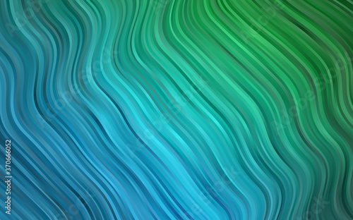 Dark Blue, Green vector background with liquid shapes.
