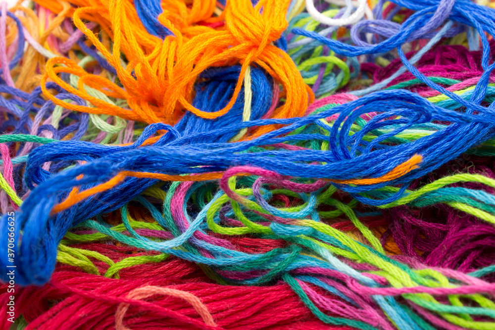 Colorful Embroidery threads background Colorful Embroidery threads background