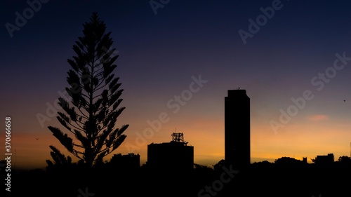 sunset over the city