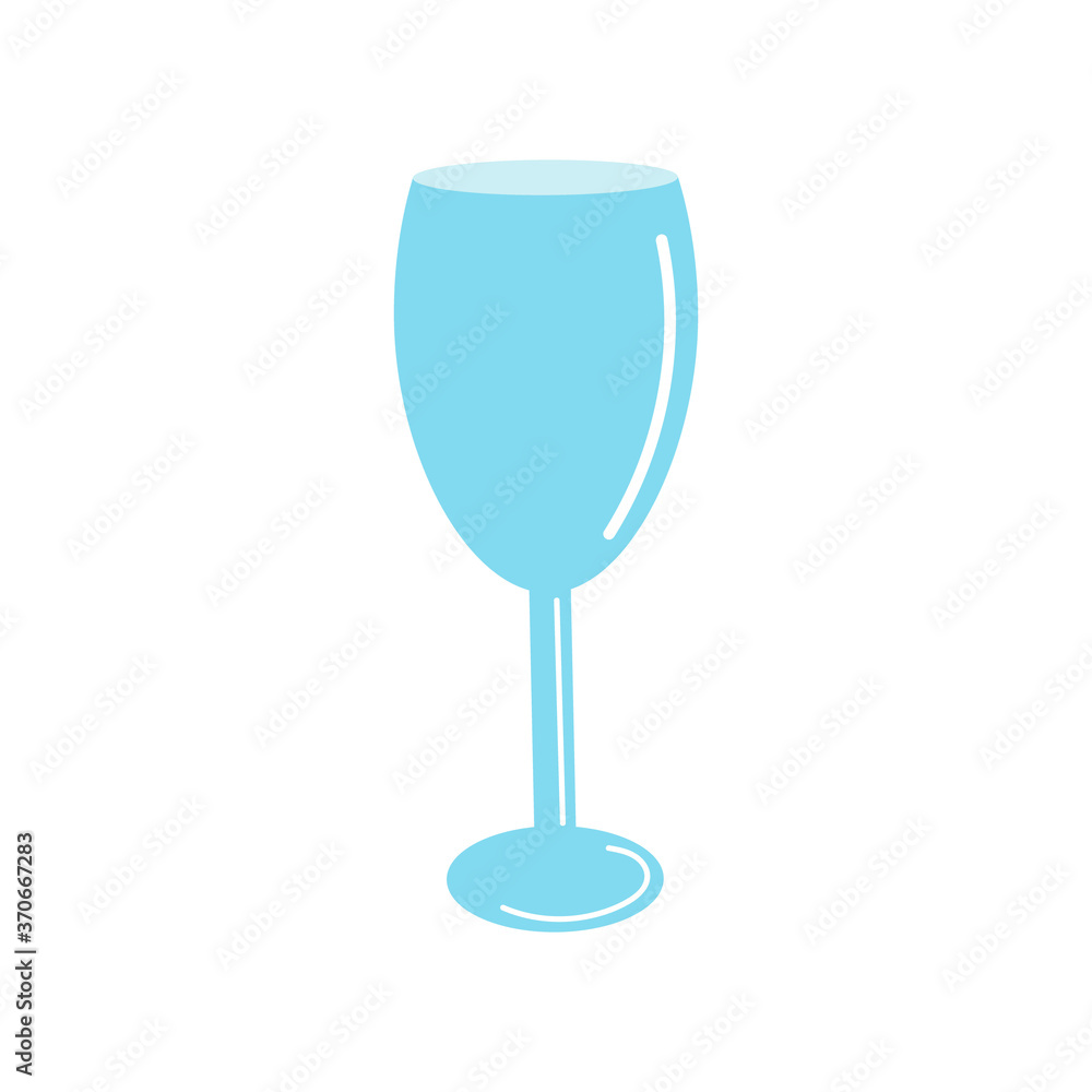 Wine glass. Hand drawn vector illustration in flat style. Element for menu design, printing, and posters Wine glass. Hand drawn vector illustration in flat style. Element for menu design, printing, and posters