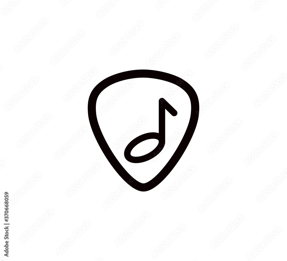 Guitar pick icon vector logo design template Guitar pick icon vector logo design template
