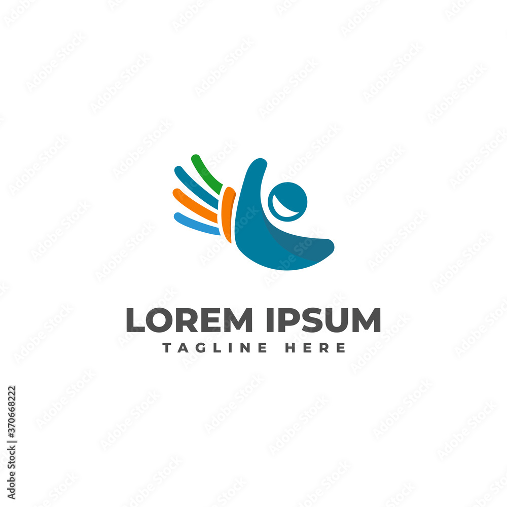 Abstract Hand and Smile Logo Vector Icon Illustration Abstract Hand and Smile Logo Vector Icon Illustration