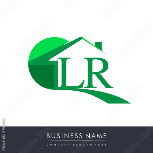 initial logo LR with house icon, business logo and property developer.