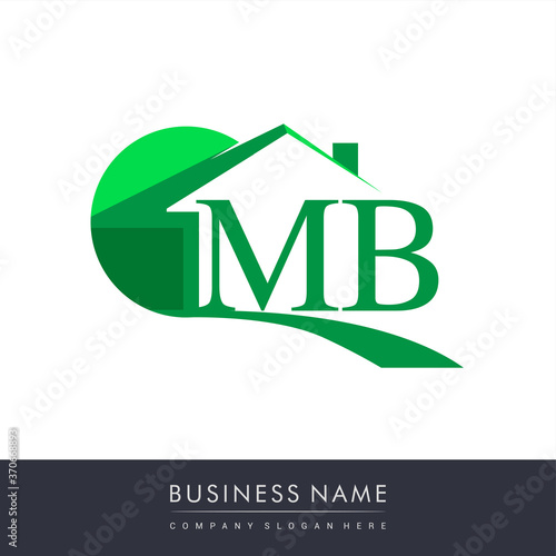 initial logo MB with house icon, business logo and property developer.