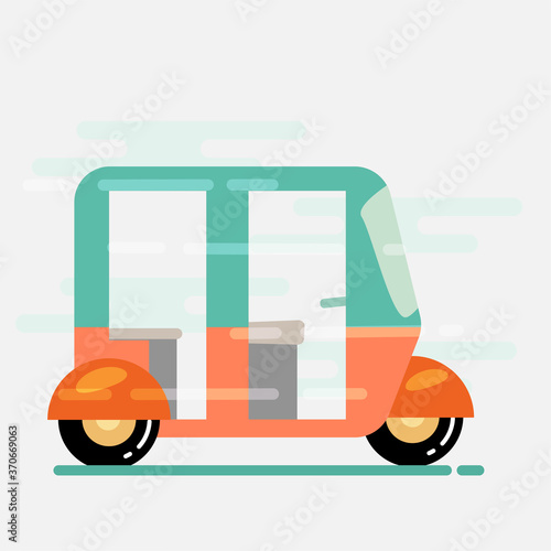 auto rickshaw vector illustration in flat style 