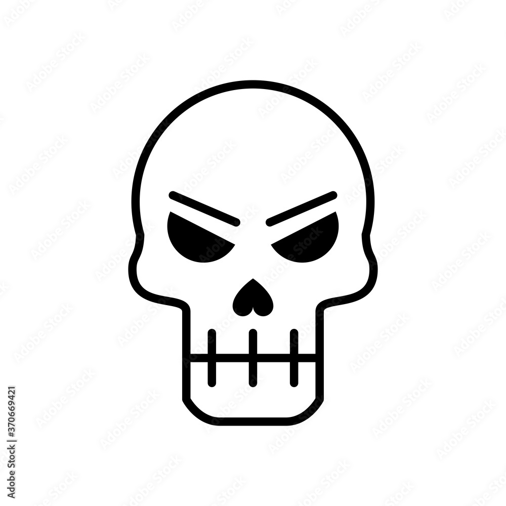 death skull head graphic line style icon