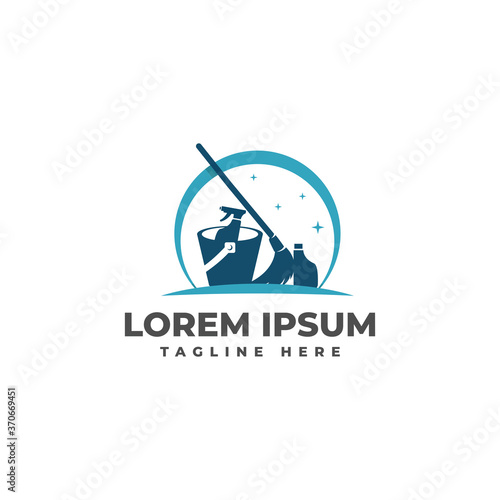 Home Cleaning Service Logo Vector Icon Illustration