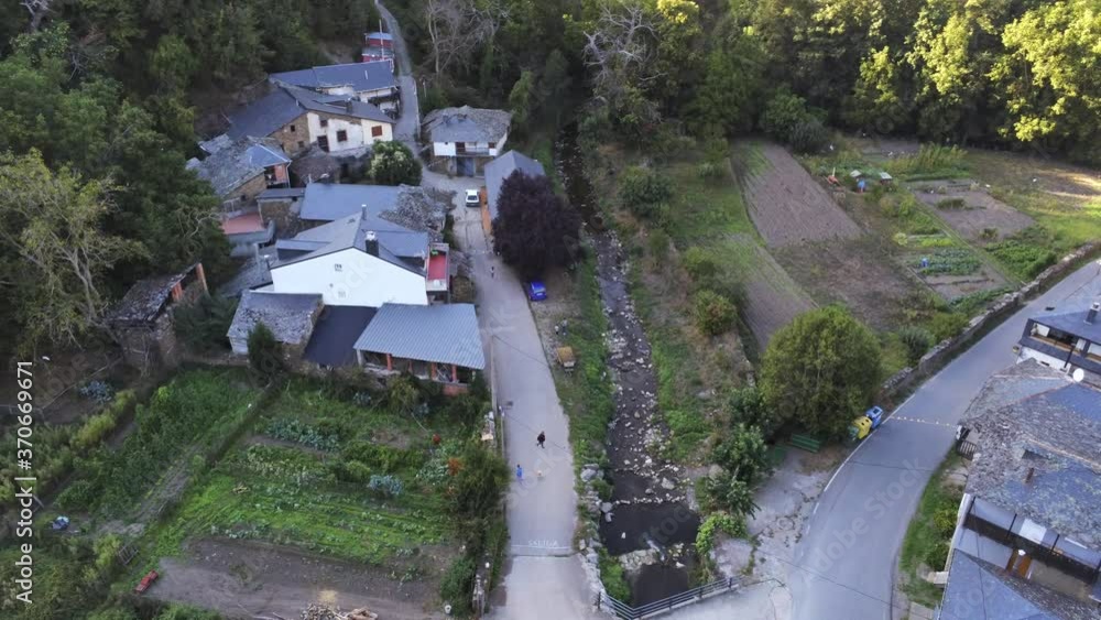 Village in El Bierzo, Leon. Spain. Aerial Drone Footage. Camino de Santiago Village in El Bierzo, Leon. Spain. Aerial Drone Footage. Camino de Santiago