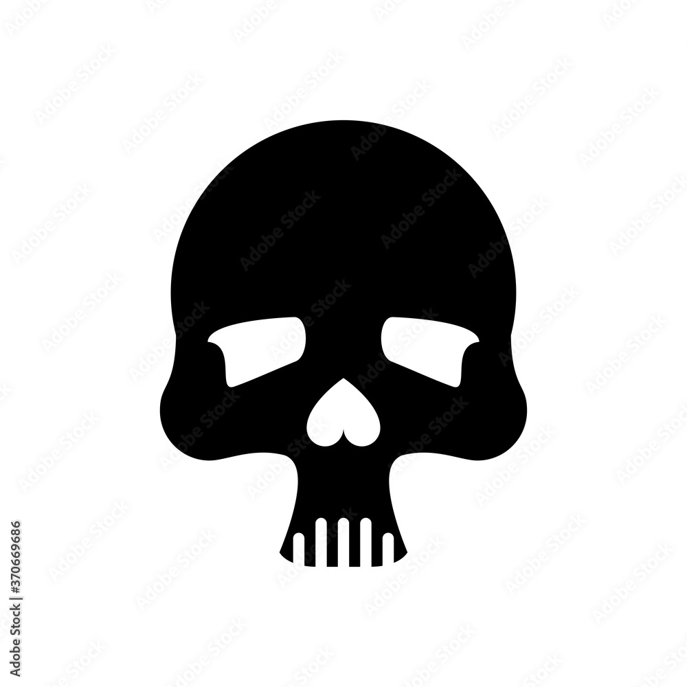Obraz premium death skull head icon silhouette style