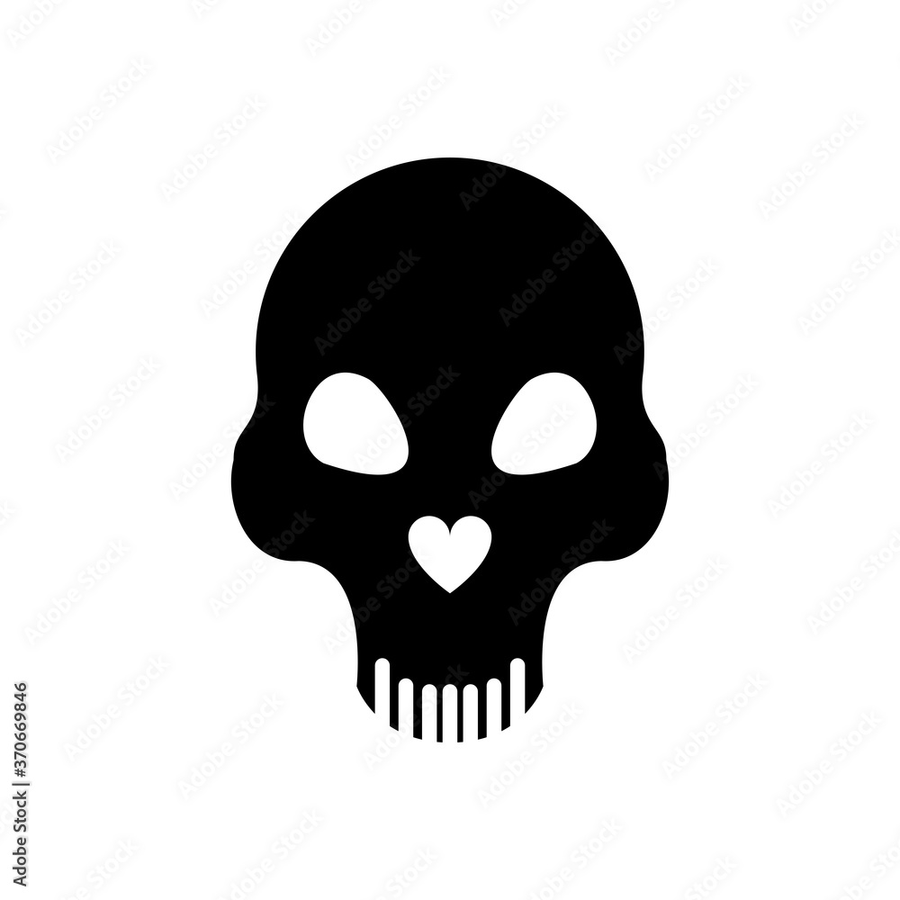 death skull silhouette style icon