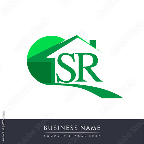 initial logo SR with house icon, business logo and property developer.