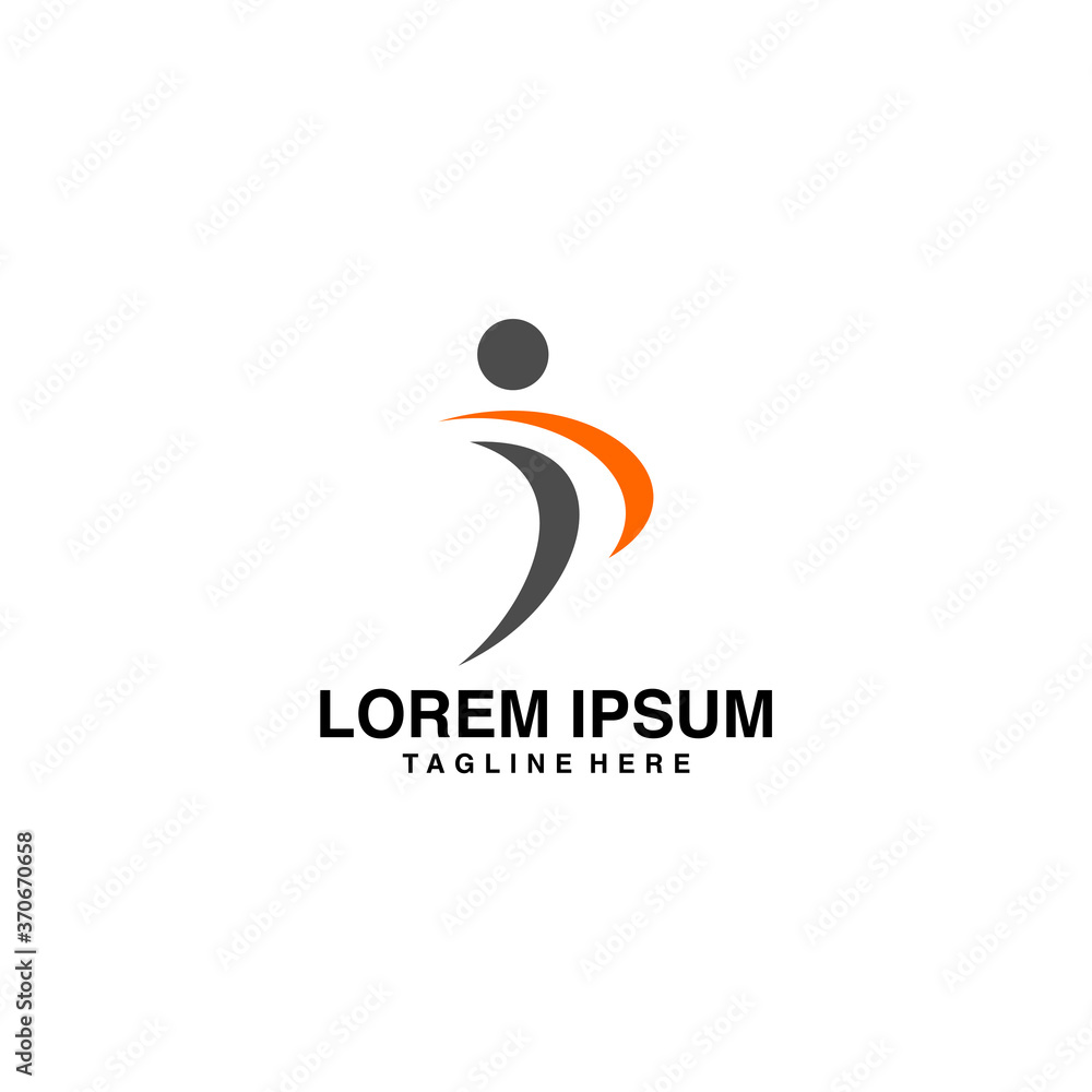 Initials P With Person Sports Logo Vector Icon Illustration Initials P With Person Sports Logo Vector Icon Illustration