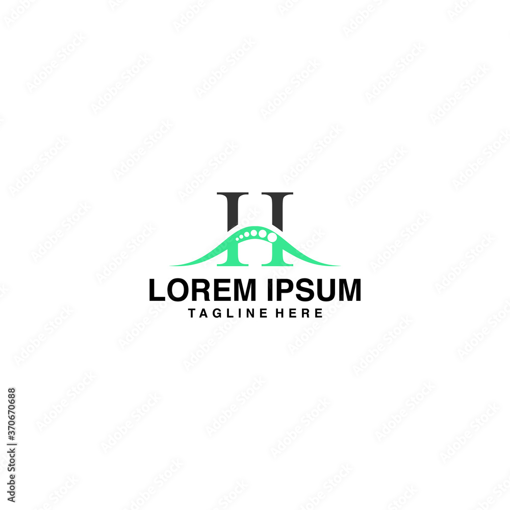 Initials H With Spine Logo Vector Icon Illustration Initials H With Spine Logo Vector Icon Illustration