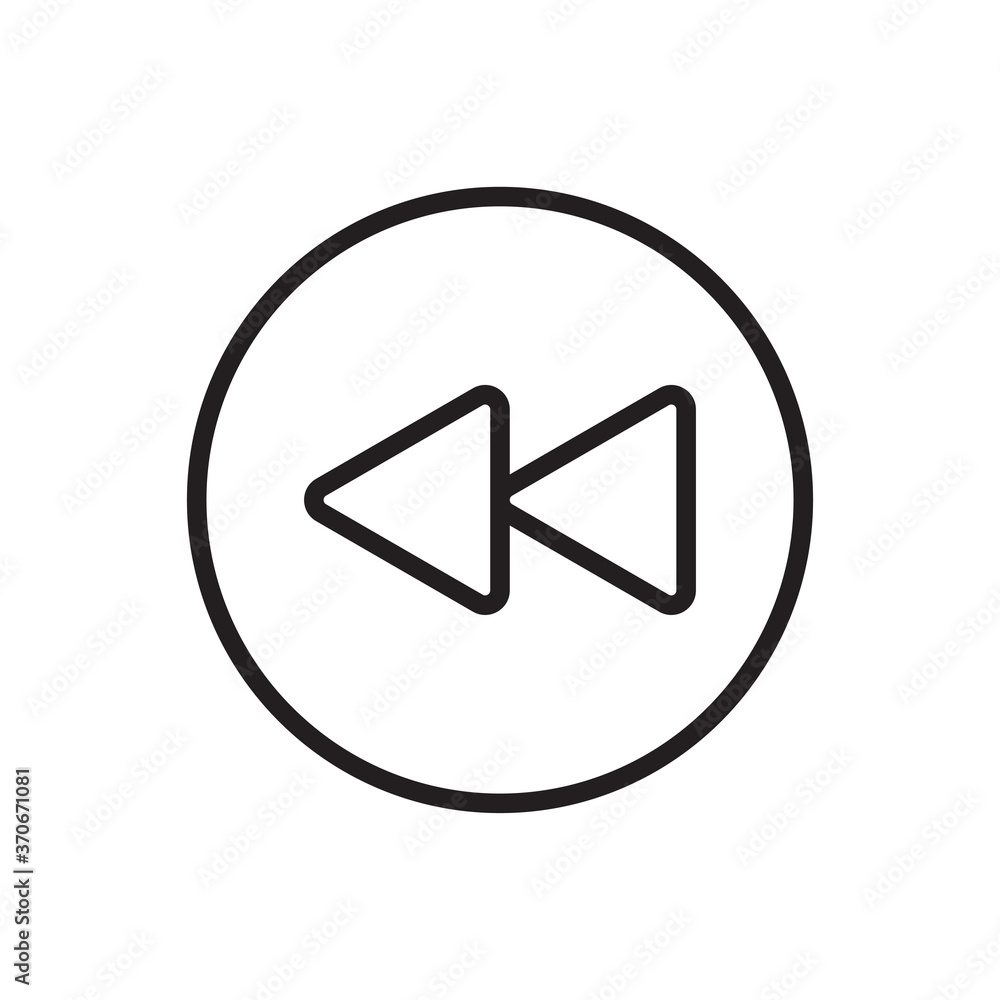 Video back icon outline vector illustration Video back icon outline vector illustration