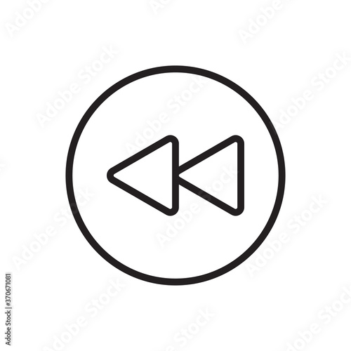 Video back icon outline vector illustration